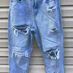 American Eagle  Mom Jean Blue Denim Size 10 Regular  Jeans‎ Distressed Photo 0