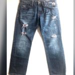 Anoname Chloe Crop Boyfriend Denim Blue Jeans Size 27 Distressed mid rise Y2K Photo 2