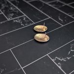 Vintage Stud Earrings Light Purple/Lilac & Gold Tone Oval Purple Photo 5