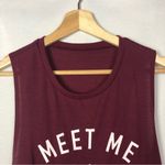 Boutique  Meet Me At the Barre Burgundy Red Graphic Muscle Tank Top S Photo 2