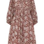 NWT Daughter's of India Kyra Mini in Wine Floral Cotton Blockprint Dress XS Photo 0