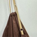 Pura Vida Taupe w Cream Trim Triangle Cutout Eyelet Plunging V Neck Mini Dress Photo 14