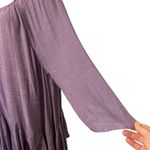 Indigo Soul NWT 2XL Shark Bite Hem Gauze Tunic Grape Flutter Hem Reglan Sleeve Purple Size XXL Photo 2
