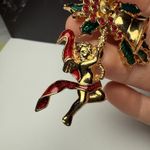 Smithsonian Avon Christmas Bells Cherub Angel Rhinestone Enamel Brooch Pin Gold Photo 5