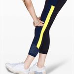 Lululemon  Break New Ground Crop Leggings Roksanda Black Yellow Blue Size 4 Photo 2