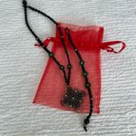 Macrame necklace and bracelet handmade bundle handmade black green metal beads Photo 11