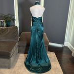 Women’s Green Full Length Halter Neck Mermaid Prom Dress Corset Back Size 2 NWT Photo 4