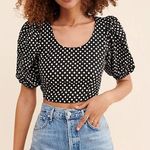 Free People Puff Sleeve Polka Dot Top Photo 0