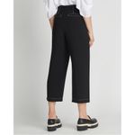 Badgley Mischka ‎ Wide Leg Crop Pant With Contrast Stitching Black NWOT Size 6 Photo 1