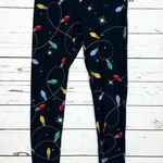 Holiday Time  Christmas Lights Seamless Leggings Black Multicolor Small/Medium Photo 0