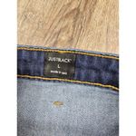 Just Black  Denim Dark Wash Jean Skirt Button Front Mini Size Large Made in USA Photo 1