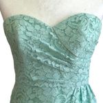 David's Bridal David’s Bridal Mint Green Strapless Lace Gathered Cocktail Dress Size 2 NEW Photo 2