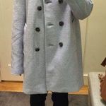 Ann Taylor Smokey Pond Pale Blue Day Coat Double Breasted Wool Coat Jacket Outerwear Photo 0