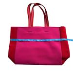 Summersalt Neoprene Beach Tote Hibiscus Lava Colorblock Pink Red Large Bag Photo 3