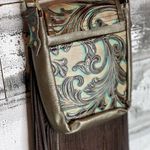 Hide Junky Metallic bronze and accents in turquoise and brown embossed crossbody purse Photo 11