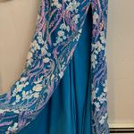 Ellie Wilde  Blue and Purple floral Prom Dress Photo 5