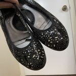 Sesto Meucci  Laser floral Cut Out Black Patent slip on Flats size US 6.5 Photo 3