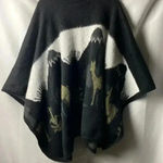 UNBRANDED WO ONE SIZE FITS MOST OVERSIZED CAPE BUTTON CLOSURE MOUNTAIN DESIGN Black Photo 8