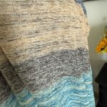 Ella Moss Cream and Blue Oversized Blouse Photo 2