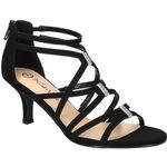 Bella Marie 🆕 Bella Vita 11 Wide Width Black Strappy‎ Heels Rhinestone Karlette Shoes NEW Photo 0