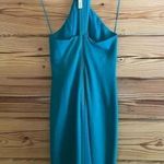 Alice + Olivia tai cross front turquoise midi teal cocktail dress Photo 5