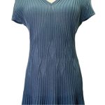 Peruvian Connection  Sweater Dress Fit Flare Ribbed Pima Cotton Blue Size Medium Photo 8