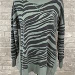 Aerie  Green Zebra Sweatshirt Photo 0