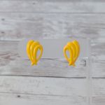 Vintage Clip On Earrings Very Yellow Retro Just Under 7/8" Photo 0