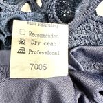 Women's | Pretty Garden | Navy Blue Off Shoulder Floral Lace Mini Dress - Small Photo 11