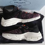 Prada Logo Speckled Lace Up Sneakers Photo 8