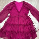 BaeVely Vibrant Magenta Long Sleeve Dress Size L Pink Size L Photo 0