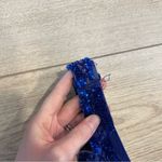 Mac Duggal  Blue Sequin Beaded Sheath V-Neck Sleeveless Prom Formal Dress Photo 1