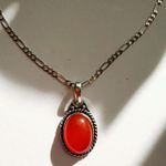 Handmade silver necklace with carnelian gem Photo 0