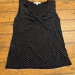 Dressbarn‎ Womens Tank Top Blouse Front Polka Dot Scoop Neck Black White L Size L Photo 0