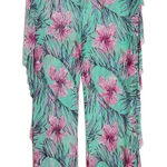 Love 83 Green and Pink Floral Sheer Beach Pants NWT Size 3XL Pull Photo 0