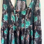 Free People  Racerback Top / Tunic Black and Green with Lace Photo 2