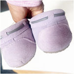 Minnetonka Women’s Cali Suede Moccasins Lilac Aztec Fair Isle Print 7M Faux Fur Photo 3