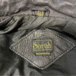 VINTAGE Black Leather Moto Jacket Size L Photo 9
