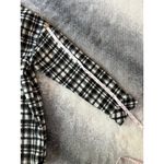 Pink Lily Plaid White Black Lined Flannel Shacket Back Fringe Size Large Western Photo 8