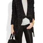 Theory Brittania Clarania Cardigan Sweater Jacket in Black/White Size Small Photo 0