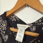 Multiples  Women's blouse black and white embroidered 3/4 tab sleeves Photo 2