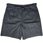 J.Crew Pleated 9" trouser short stretch linen blend Black CI494 16 NWT Belted Photo 0