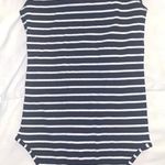 Zaful Short Sleeve Navy and White Striped Bodysuit Photo 1