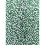 Blanc  Women's Green Checkered Print Button Front Blouse Top Size Medium Photo 2