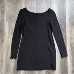 Theory  Little Black Dress Stretch Knit Scoop Neck Long Sleeves with Zippers Photo 8