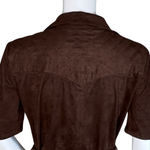 ZARA Dress Womens Small Brown Fit & Flare Belted Microfiber Basic Minimalist Photo 5