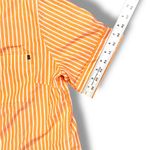 Bogner Shirt Womens XL (12) Button Up Short Sleeve Orange/White Stripe Golf Orange Photo 7
