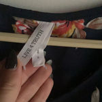 Live 4 Truth Navy with Floral Print Cold Shoulder Blouse Size Small Photo 3