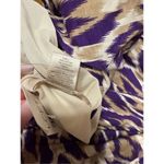 Ann Taylor  LOFT Sun Dress Size XS Purple Tan White Ikat Print Sleeveless Womens Photo 4