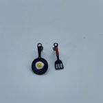 NEW fashion earrings fried egg in pan & spoon Photo 7